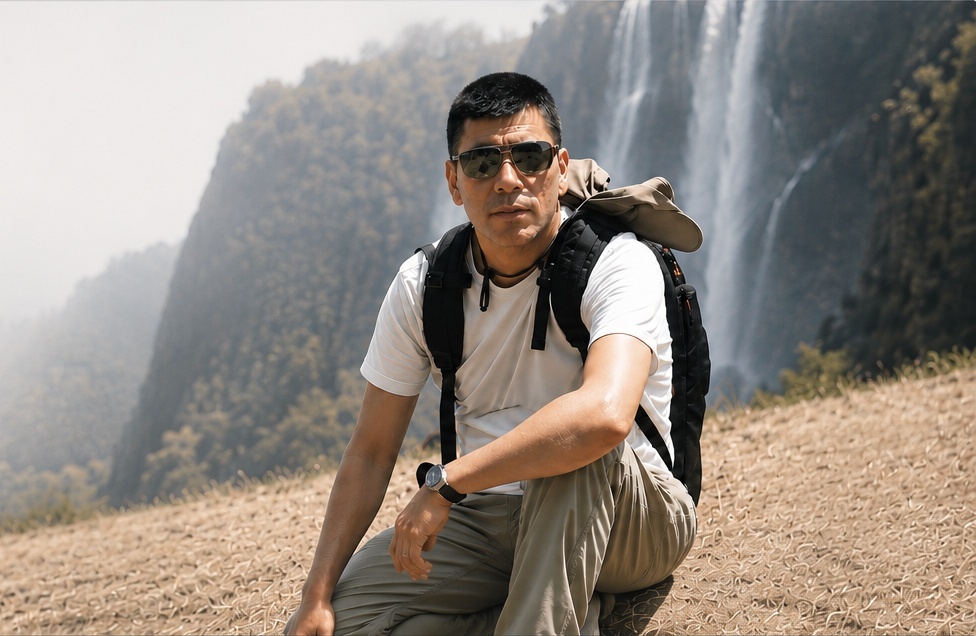 Erwin en un paisaje natural